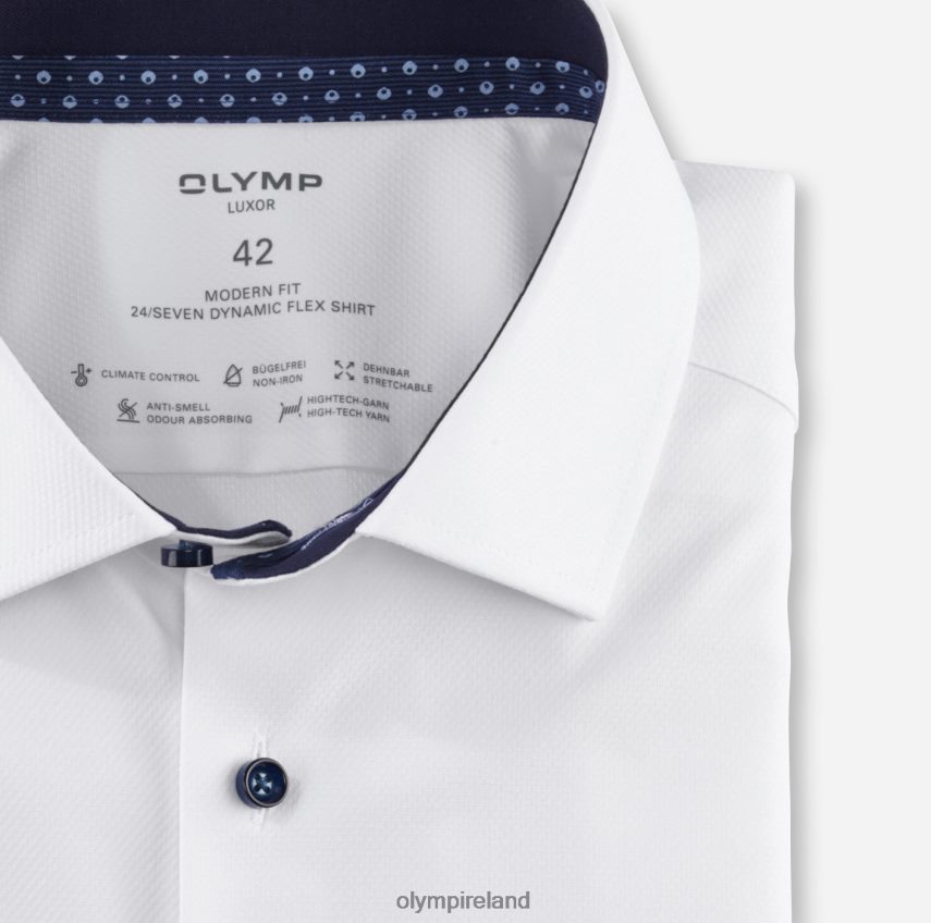 Clothing OLYMP Luxor 24/Seven Modern Fit, Business Shirt, Global Kent, White 24L8461287