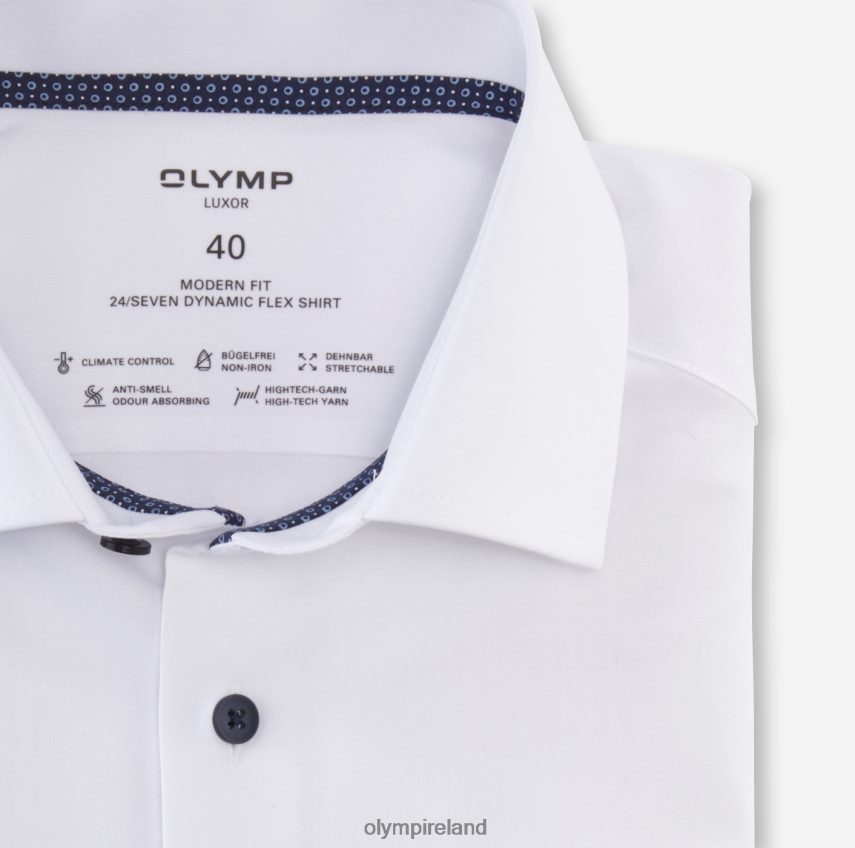 Clothing OLYMP Luxor 24/Seven Modern Fit, Business Shirt, Global Kent, White 24L8461398