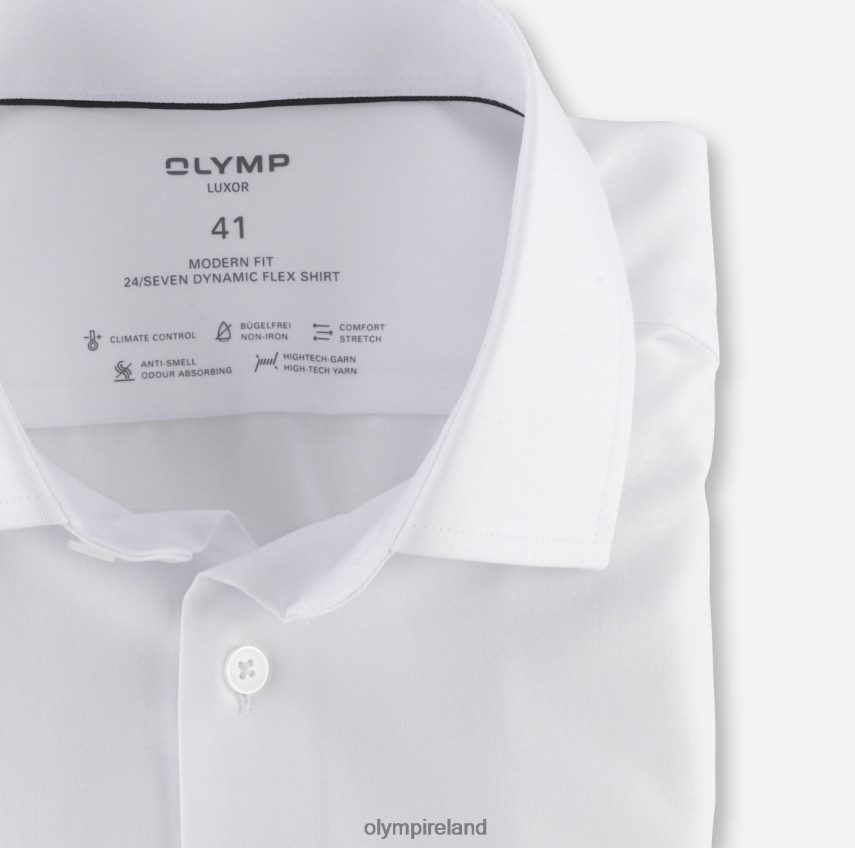 Clothing OLYMP Luxor 24/Seven Modern Fit, Business Shirt, Global Kent, White 24L846953