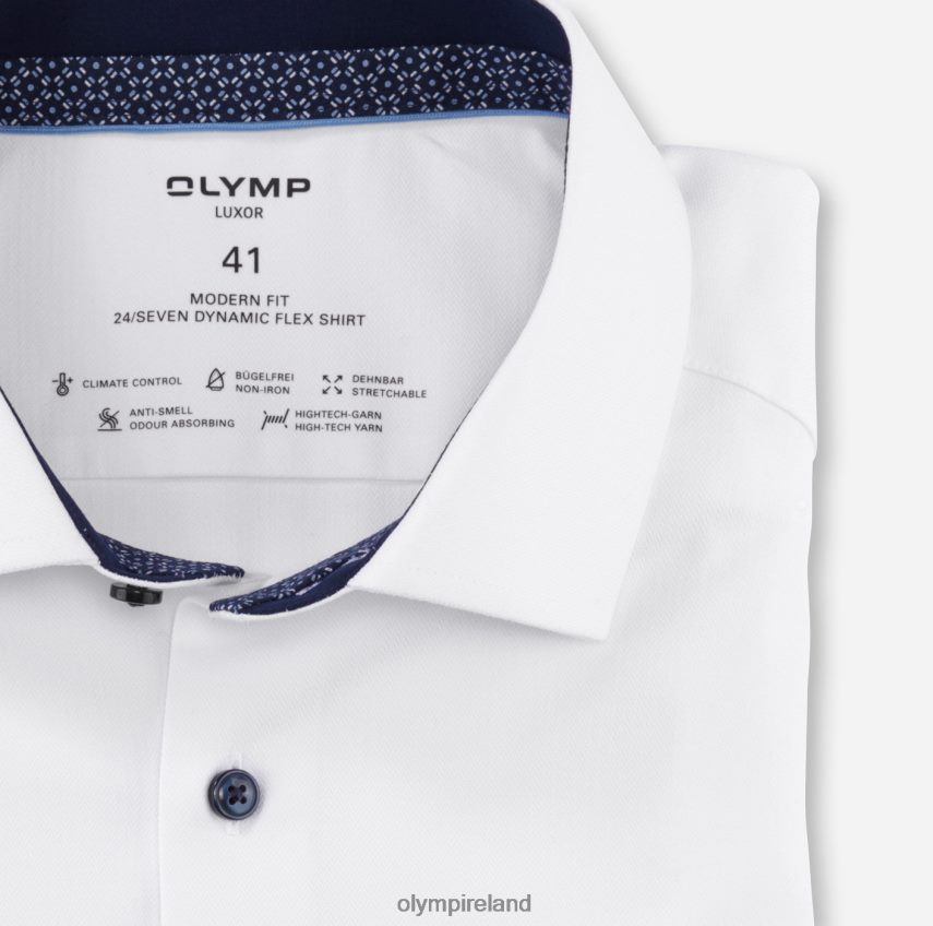 Clothing OLYMP Luxor 24/Seven Modern Fit, Business Shirt, Global Kent, White 24L846971