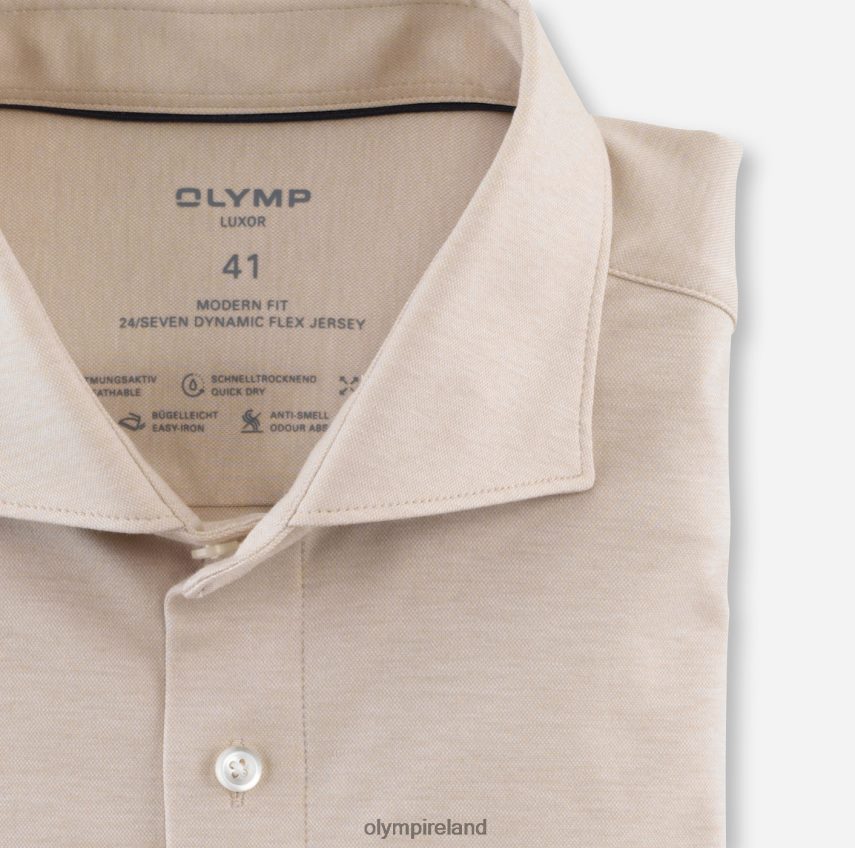 Clothing OLYMP Luxor 24/Seven Modern Fit, Business Shirt, Kent, Beige 24L8461344
