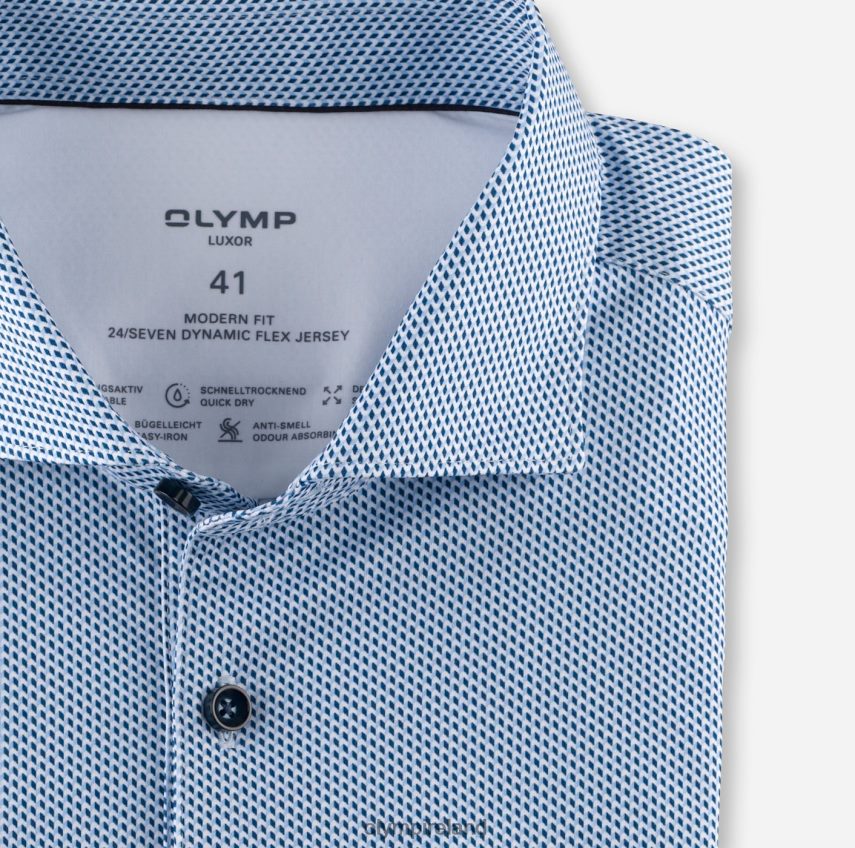 Clothing OLYMP Luxor 24/Seven Modern Fit, Business Shirt, Kent, Bleu 24L8461106