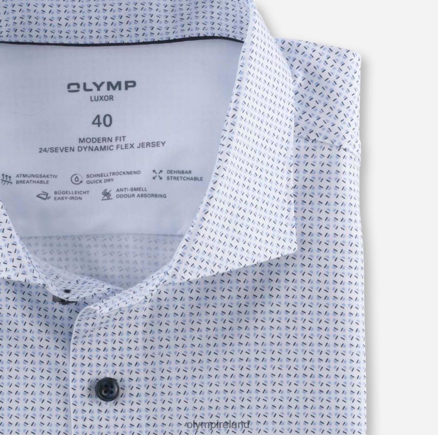 Clothing OLYMP Luxor 24/Seven Modern Fit, Business Shirt, Kent, Bleu 24L846941