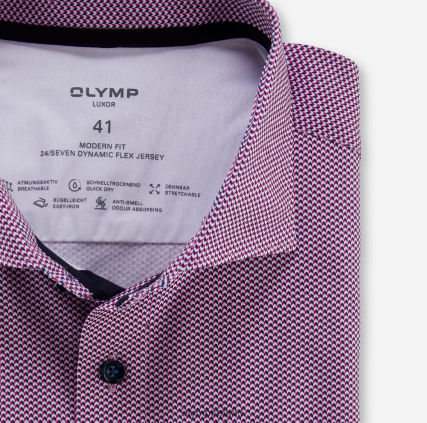 Clothing OLYMP Luxor 24/Seven Modern Fit, Business Shirt, Kent, Fuchsia 24L8461043