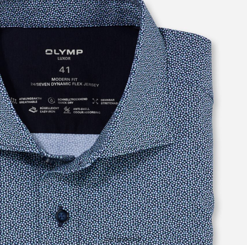 Clothing OLYMP Luxor 24/Seven Modern Fit, Business Shirt, Kent, Light Green 24L8461178