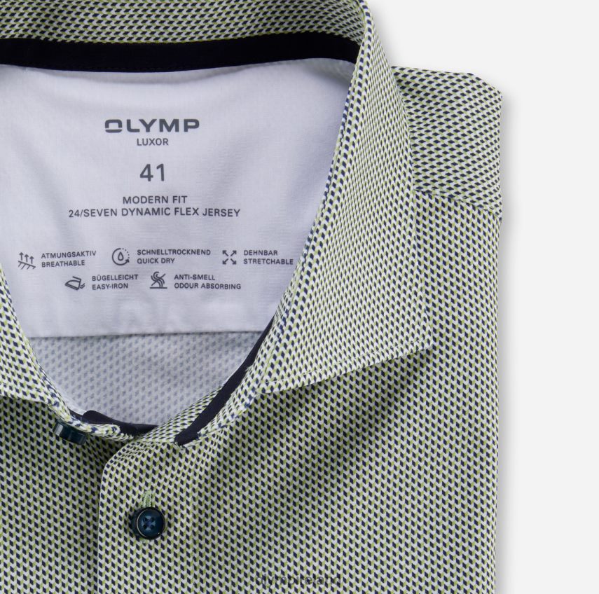 Clothing OLYMP Luxor 24/Seven Modern Fit, Business Shirt, Kent, Lime 24L8461040