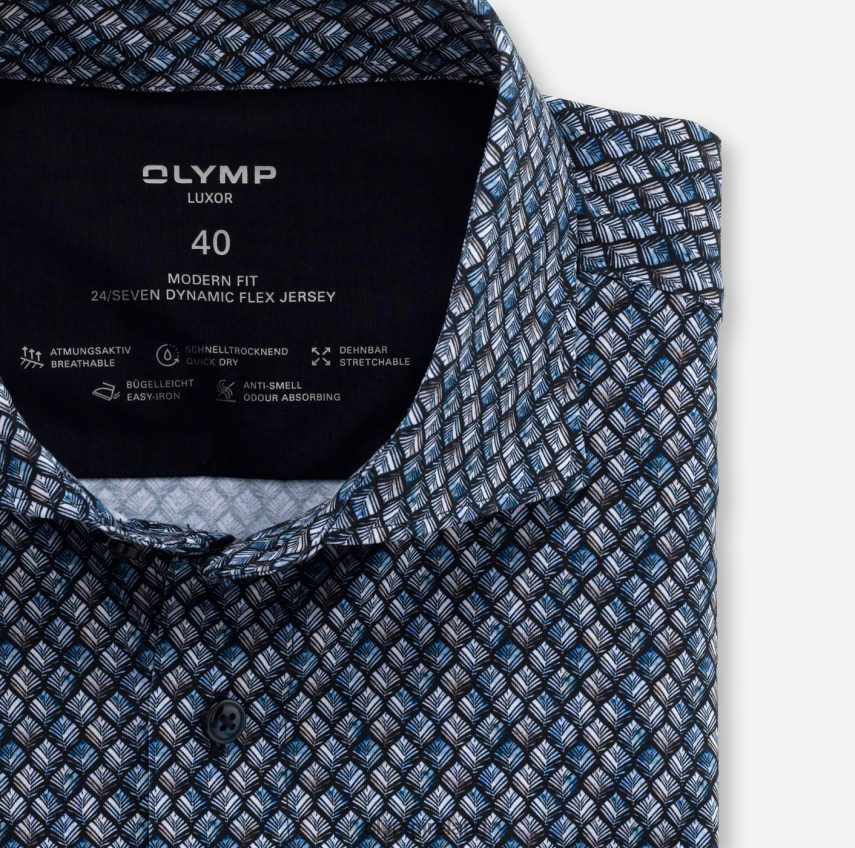 Clothing OLYMP Luxor 24/Seven Modern Fit, Business Shirt, Kent, Marine 24L8461342