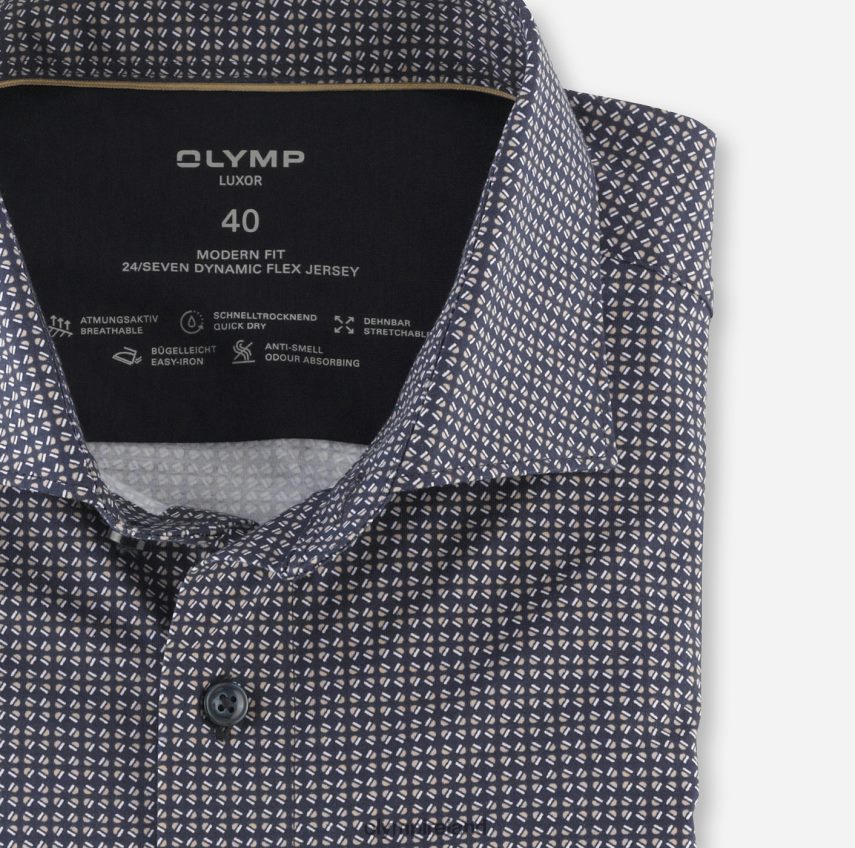 Clothing OLYMP Luxor 24/Seven Modern Fit, Business Shirt, Kent, Natural 24L8461098