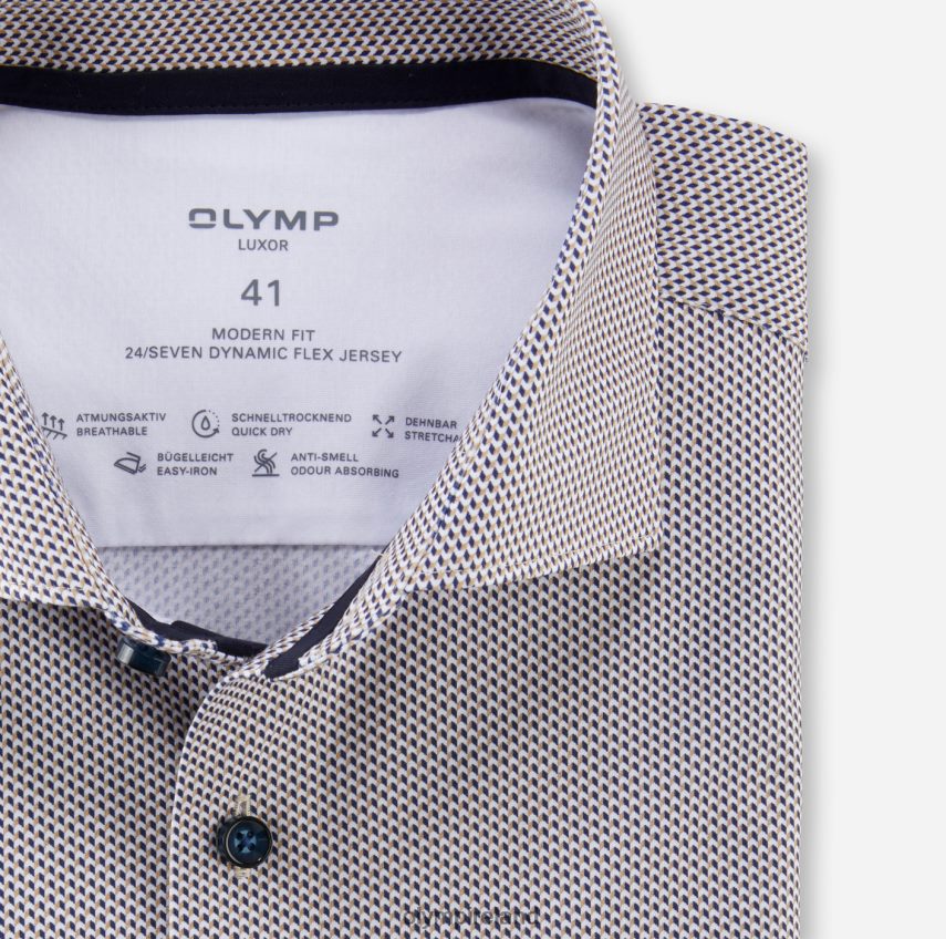 Clothing OLYMP Luxor 24/Seven Modern Fit, Business Shirt, Kent, Natural 24L846947