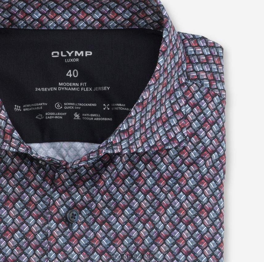 Clothing OLYMP Luxor 24/Seven Modern Fit, Business Shirt, Kent, Red 24L8461340