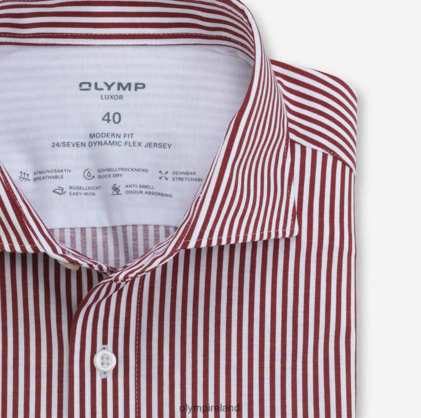 Clothing OLYMP Luxor 24/Seven Modern Fit, Business Shirt, Kent, Red 24L8461343