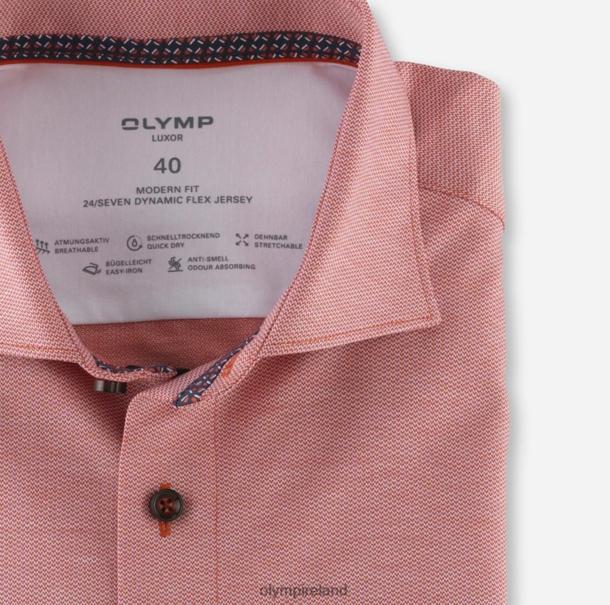 Clothing OLYMP Luxor 24/Seven Modern Fit, Business Shirt, Kent, Red Orange 24L8461057