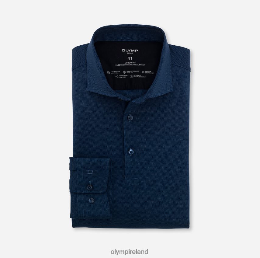 Clothing OLYMP Luxor 24/Seven Modern Fit, Business Shirt, Kent, Smoke Blue 24L8461338