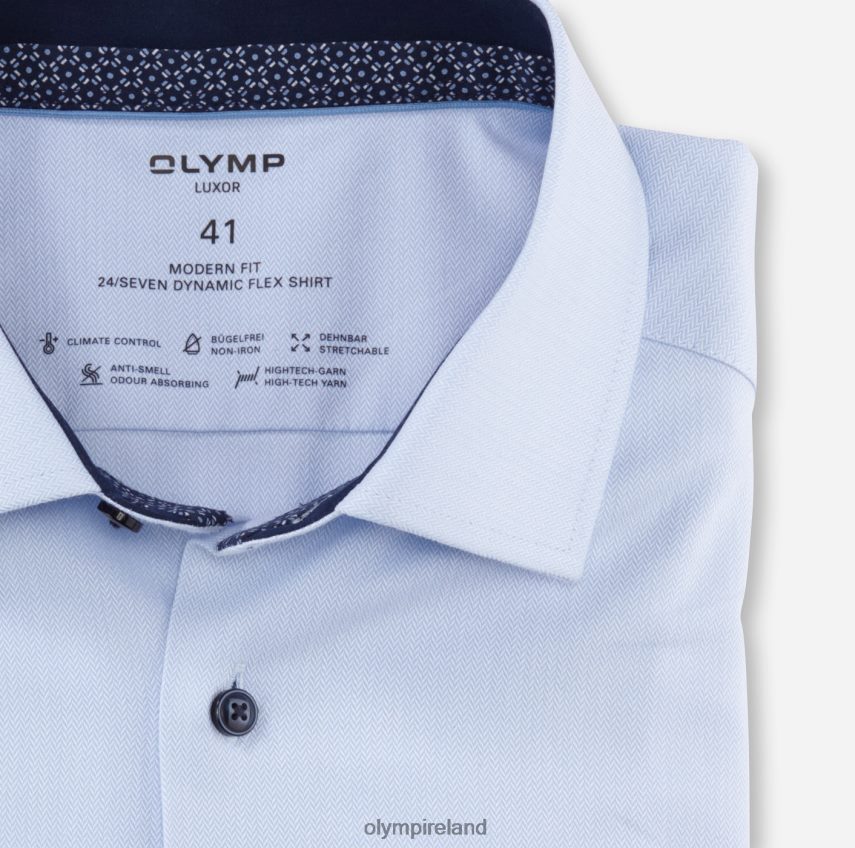 Clothing OLYMP Luxor 24/Seven Modern Fit, Business Shirt, Long Sleeve Extra Long, Global Kent, Bleu 24L8461401