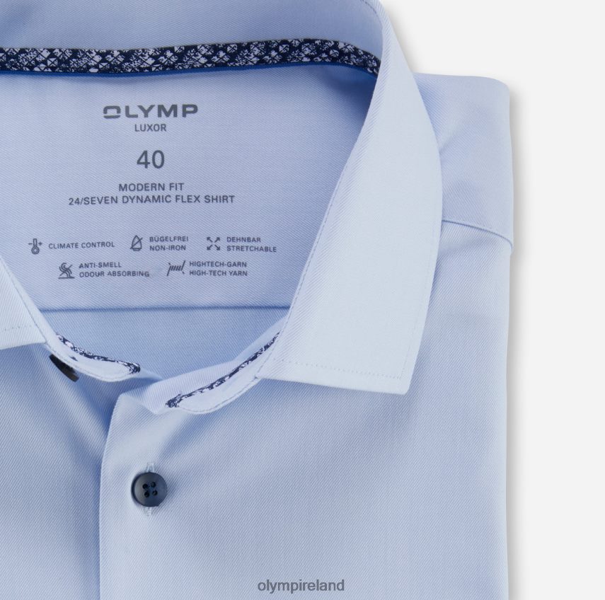 Clothing OLYMP Luxor 24/Seven Modern Fit, Business Shirt, Long Sleeve Extra Long, Global Kent, Bleu 24L8461423