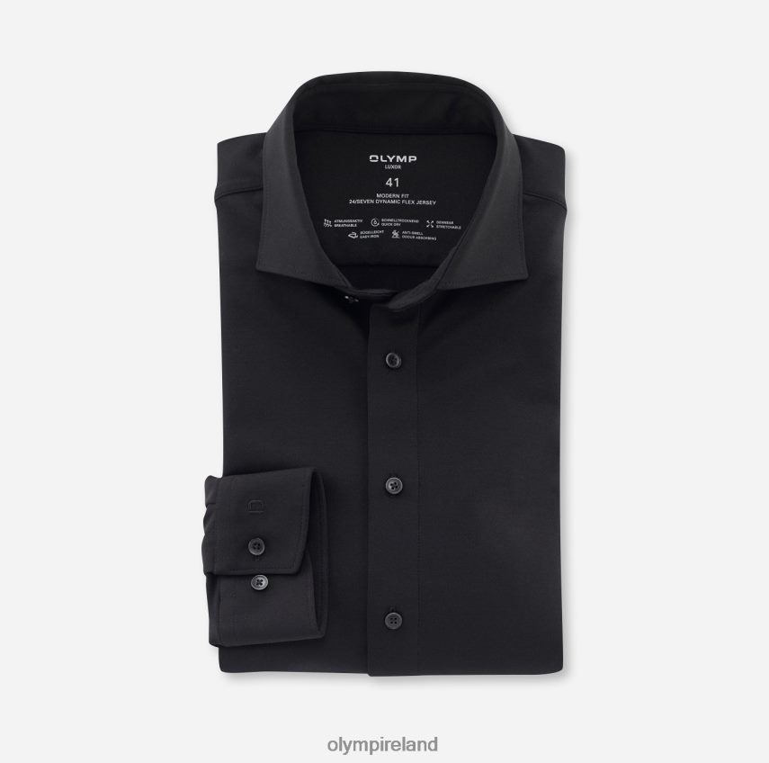 Clothing OLYMP Luxor 24/Seven Modern Fit, Business Shirt, Long Sleeve Extra Long, Kent, Black 24L8461411