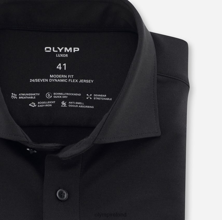Clothing OLYMP Luxor 24/Seven Modern Fit, Business Shirt, Long Sleeve Extra Long, Kent, Black 24L8461411