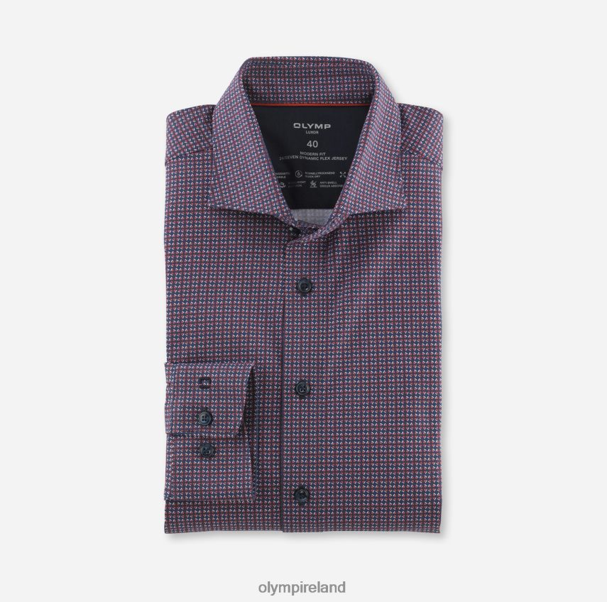 Clothing OLYMP Luxor 24/Seven Modern Fit, Business Shirt, Long Sleeve Extra Long, Kent, Red Orange 24L8461419