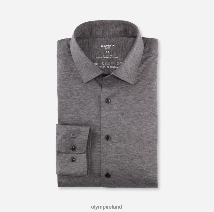 Clothing OLYMP Luxor 24/Seven Modern Fit, Business Shirt, Long Sleeve Extra Long, New Kent, Anthracite 24L8461404