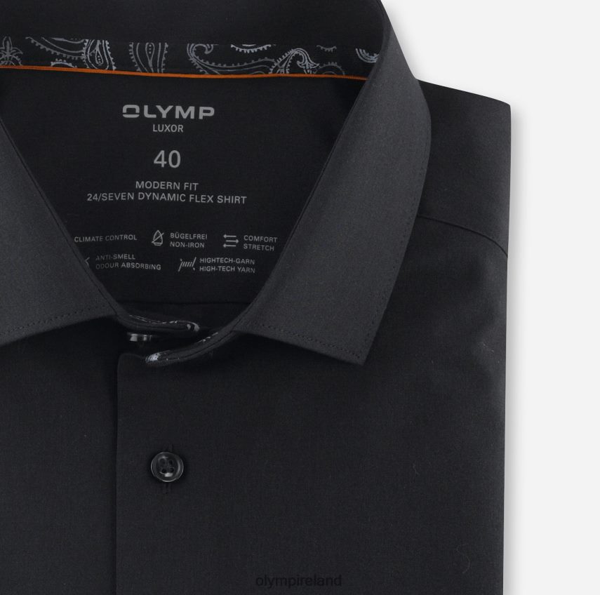 Clothing OLYMP Luxor 24/Seven Modern Fit, Business Shirt, Modern Kent, Black 24L8461329