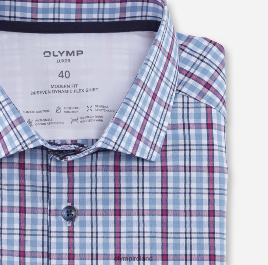 Clothing OLYMP Luxor 24/Seven Modern Fit, Business Shirt, Modern Kent, Fuchsia 24L846927