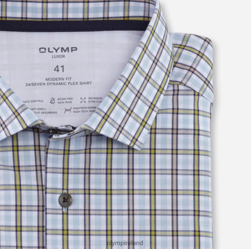 Clothing OLYMP Luxor 24/Seven Modern Fit, Business Shirt, Modern Kent, Lime 24L8461052