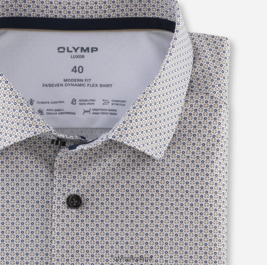 Clothing OLYMP Luxor 24/Seven Modern Fit, Business Shirt, Modern Kent, Natural 24L8461274