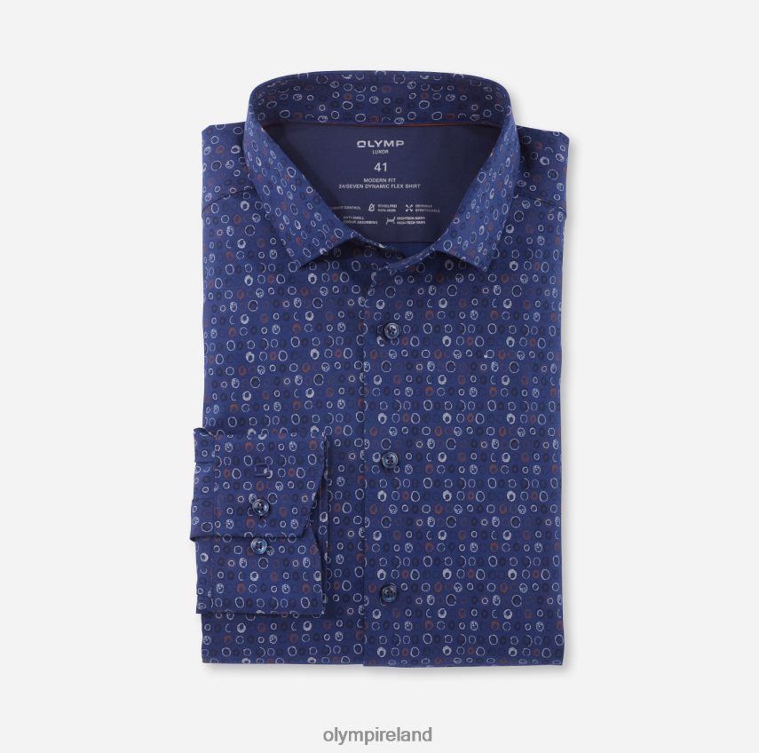 Clothing OLYMP Luxor 24/Seven Modern Fit, Business Shirt, Modern Kent, Reddish Brown 24L8461288