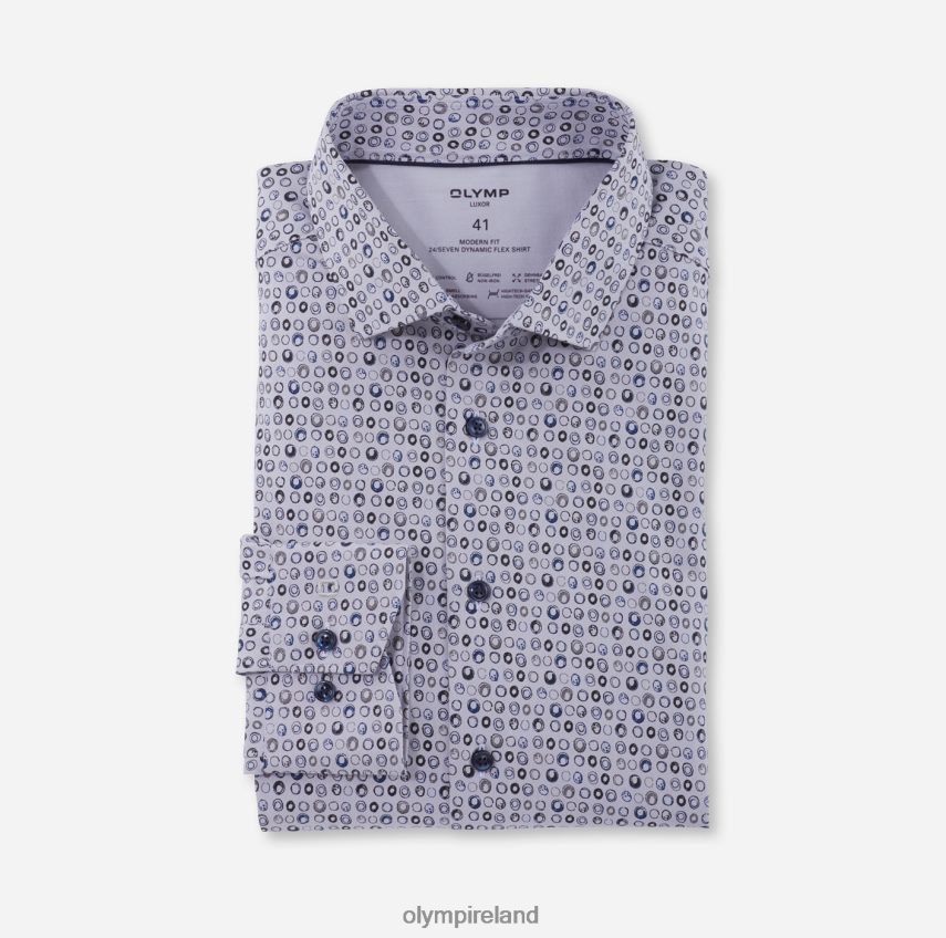 Clothing OLYMP Luxor 24/Seven Modern Fit, Business Shirt, Modern Kent, Taupe 24L8461268