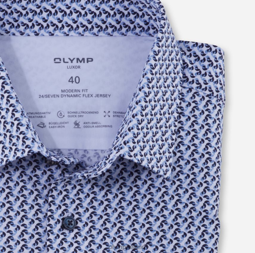 Clothing OLYMP Luxor 24/Seven Modern Fit, Business Shirt, New Kent, Bleu 24L8461101