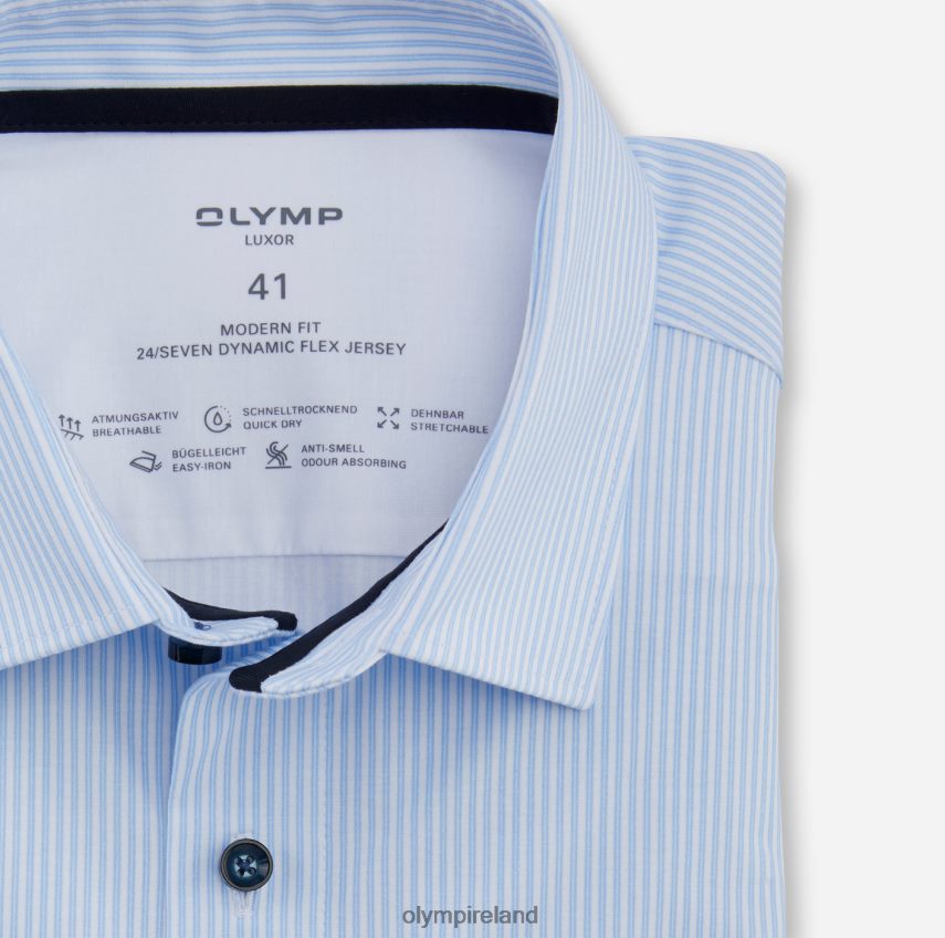 Clothing OLYMP Luxor 24/Seven Modern Fit, Business Shirt, New Kent, Bleu 24L846997