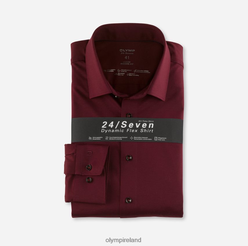 Clothing OLYMP Luxor 24/Seven Modern Fit, Business Shirt, New Kent, Bordeaux 24L8461331