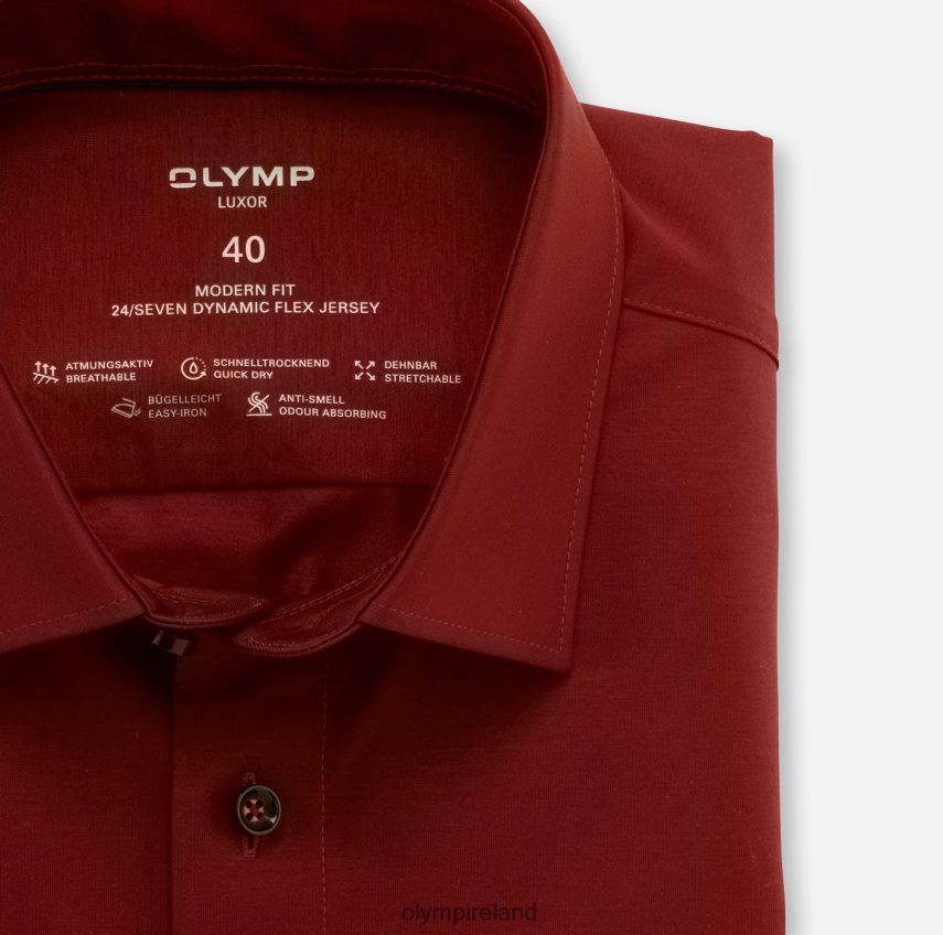 Clothing OLYMP Luxor 24/Seven Modern Fit, Business Shirt, New Kent, Brick Red 24L8461335