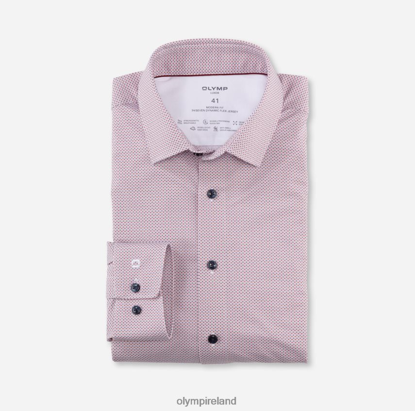 Clothing OLYMP Luxor 24/Seven Modern Fit, Business Shirt, New Kent, Dark Red 24L8461122