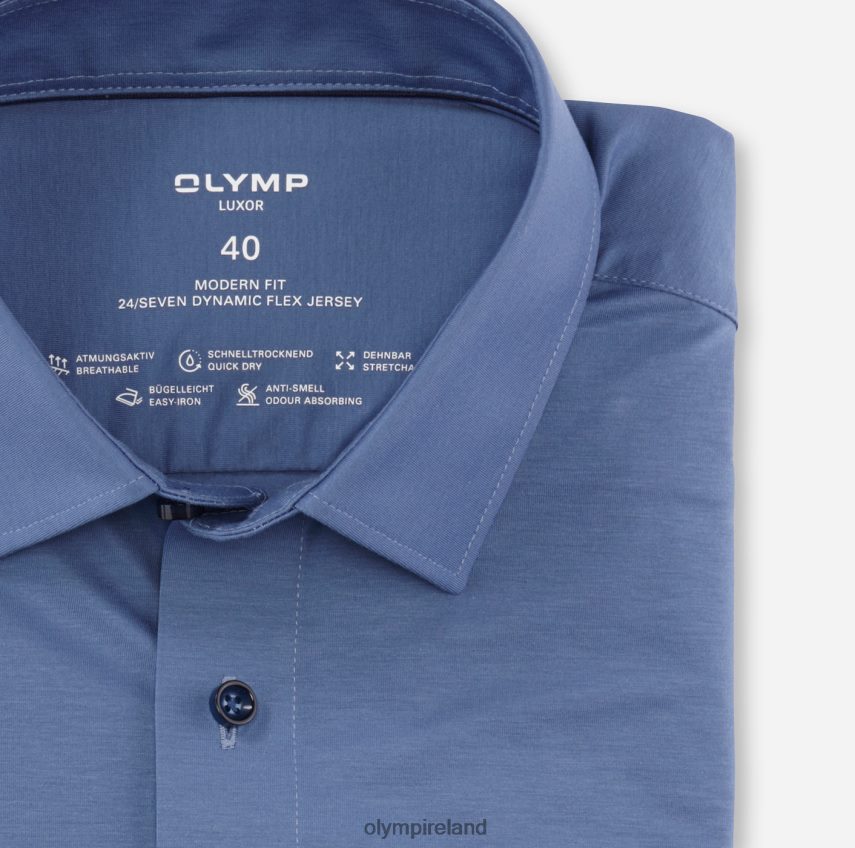Clothing OLYMP Luxor 24/Seven Modern Fit, Business Shirt, New Kent, Nuremberg Blue 24L846965