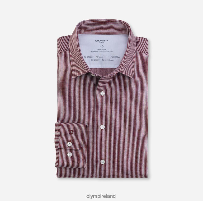 Clothing OLYMP Luxor 24/Seven Modern Fit, Business Shirt, New Kent, Red 24L8461330