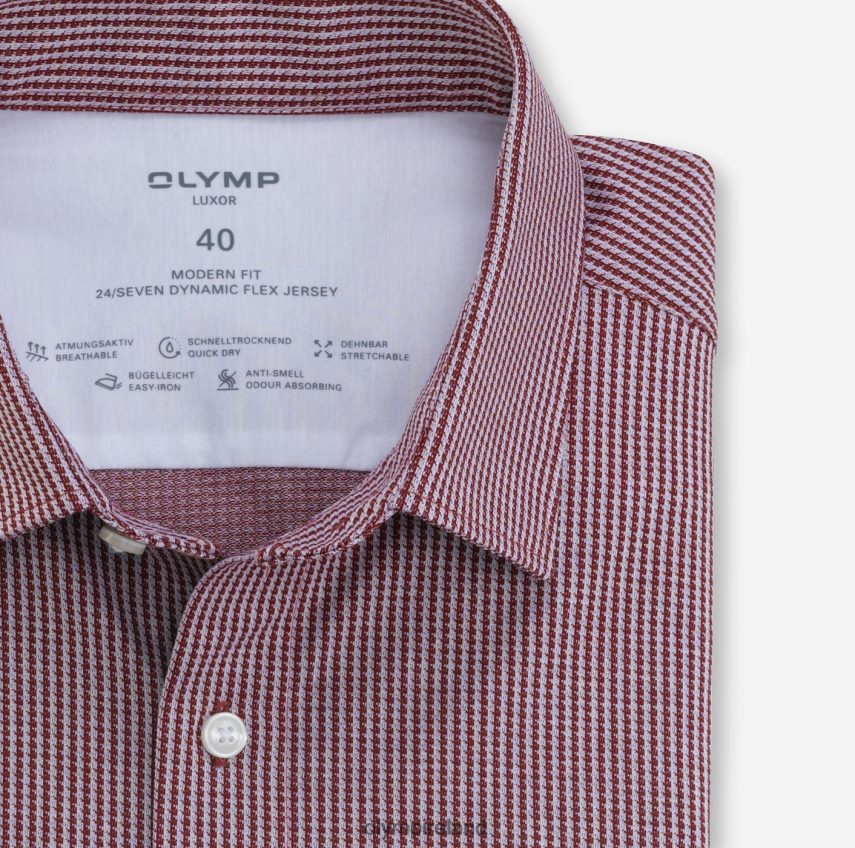 Clothing OLYMP Luxor 24/Seven Modern Fit, Business Shirt, New Kent, Red 24L8461330