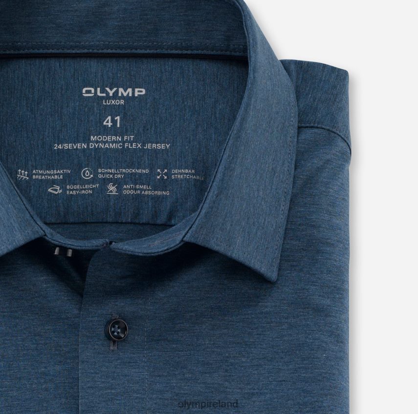 Clothing OLYMP Luxor 24/Seven Modern Fit, Business Shirt, New Kent, Smoke Blue 24L846975