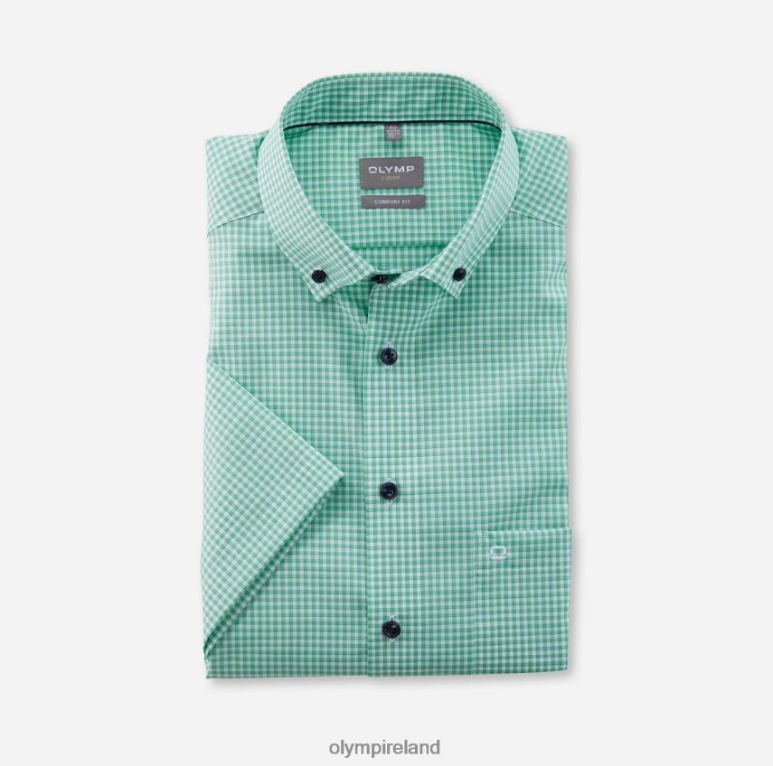 Clothing OLYMP Luxor Comfort Fit, Business Shirt, Button-Down, Light Green 24L8461535