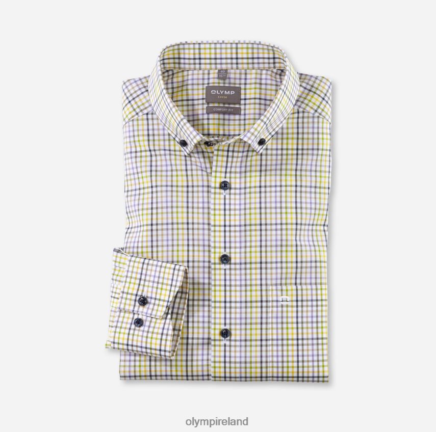 Clothing OLYMP Luxor Comfort Fit, Business Shirt, Button-Down, Lime 24L8461481