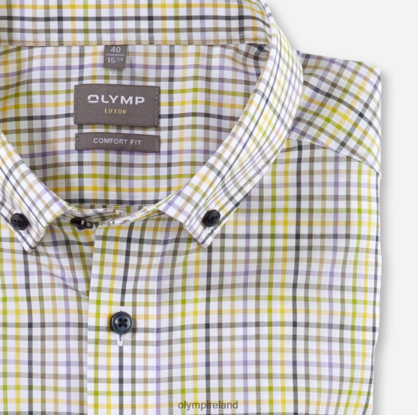 Clothing OLYMP Luxor Comfort Fit, Business Shirt, Button-Down, Lime 24L8461481