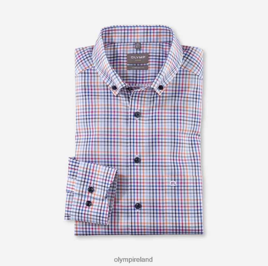 Clothing OLYMP Luxor Comfort Fit, Business Shirt, Button-Down, Orange 24L8461498