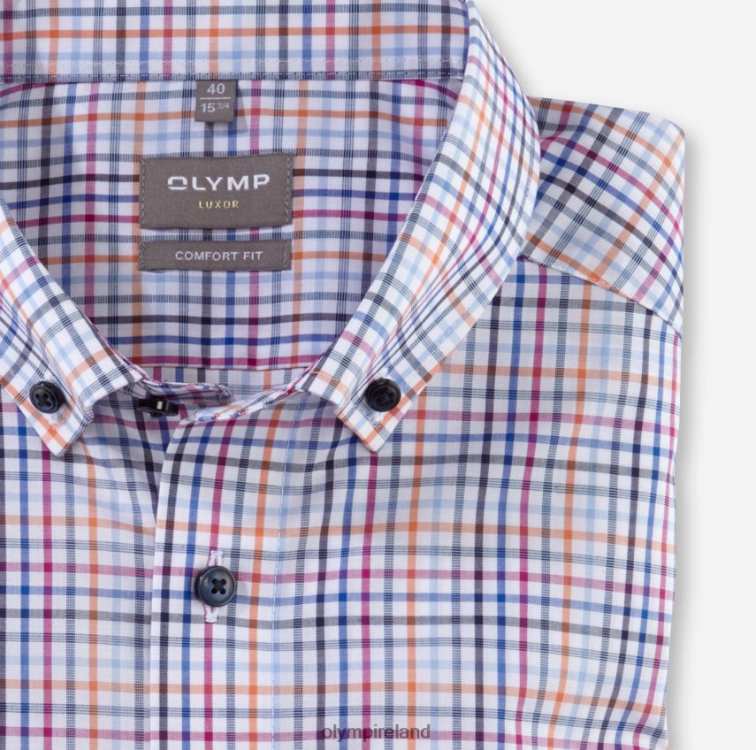 Clothing OLYMP Luxor Comfort Fit, Business Shirt, Button-Down, Orange 24L8461498