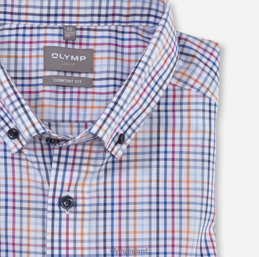 Clothing OLYMP Luxor Comfort Fit, Business Shirt, Button-Down, Orange 24L8461544