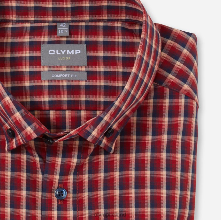 Clothing OLYMP Luxor Comfort Fit, Business Shirt, Button-Down, Red 24L8461525
