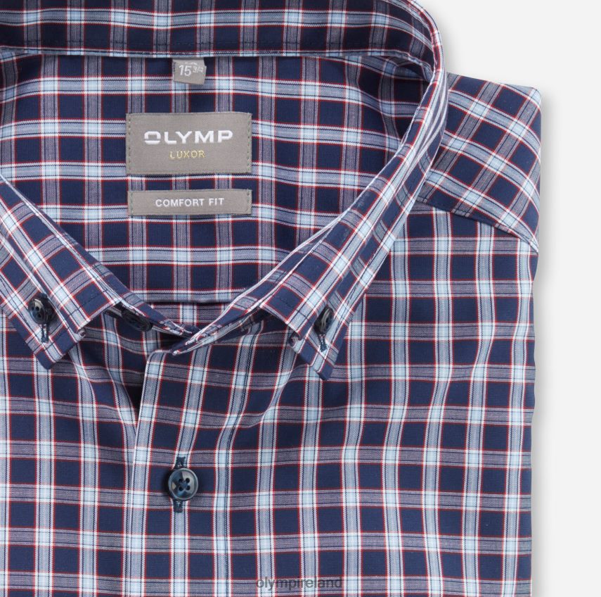 Clothing OLYMP Luxor Comfort Fit, Business Shirt, Button-Down, Red 24L8461622