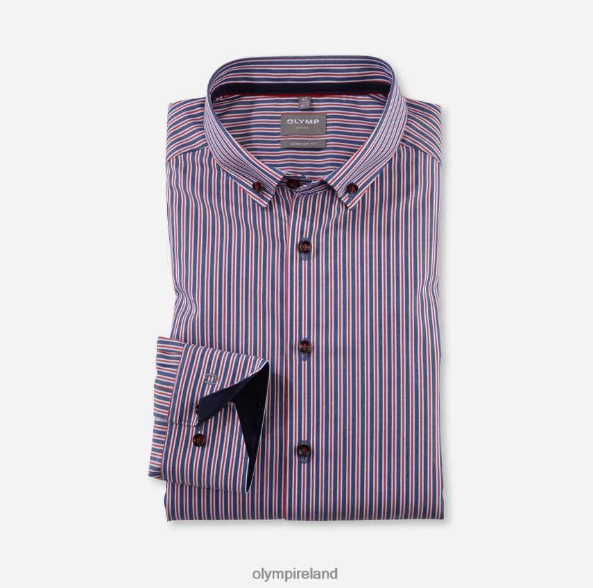 Clothing OLYMP Luxor Comfort Fit, Business Shirt, Button-Down, Red 24L8461638