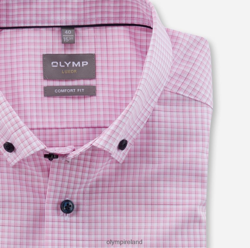 Clothing OLYMP Luxor Comfort Fit, Business Shirt, Button-Down, Rose 24L8461552