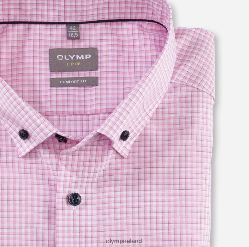 Clothing OLYMP Luxor Comfort Fit, Business Shirt, Button-Down, Rose 24L8461637