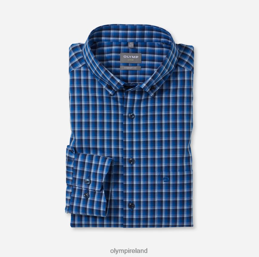 Clothing OLYMP Luxor Comfort Fit, Business Shirt, Button-Down, Royal 24L8461521